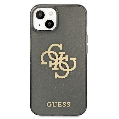 Husa Guess pentru iPhone 13 Mini 5.4", Black/Black Glitter 4G Big Logo