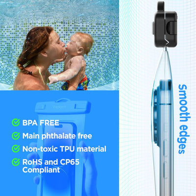 Spigen Aqua Shield A601 Husă Waterproof IPX8 (2 bucăți) - Albastru Deschis