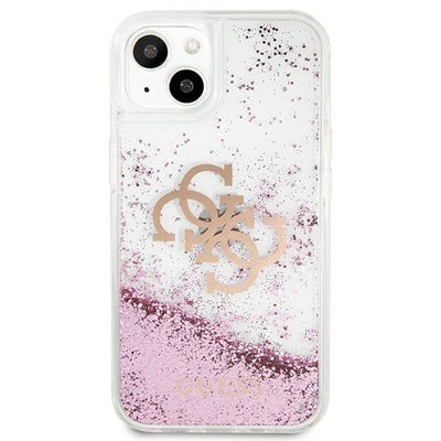 Husă Guess 4G Big Liquid Glitter pentru iPhone 13 Mini (5.4"), Roz