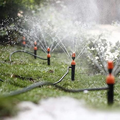 Sistem de Irigare cu Furtun Distribuitor și Duze Reglabile pentru Grădină, Seră, Patio și Gazon