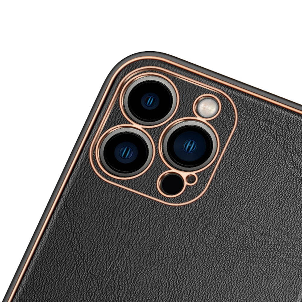 Husă de Protecție Dux Ducis Yolo pentru iPhone 13 Pro Max, Piele Ecologică, TPU și Policarbonat, Negru-Auriu