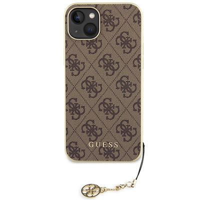Husă Guess Hardcase pentru iPhone 15 Plus 6.7" - Brown/Brown, Colecția 4G Charms