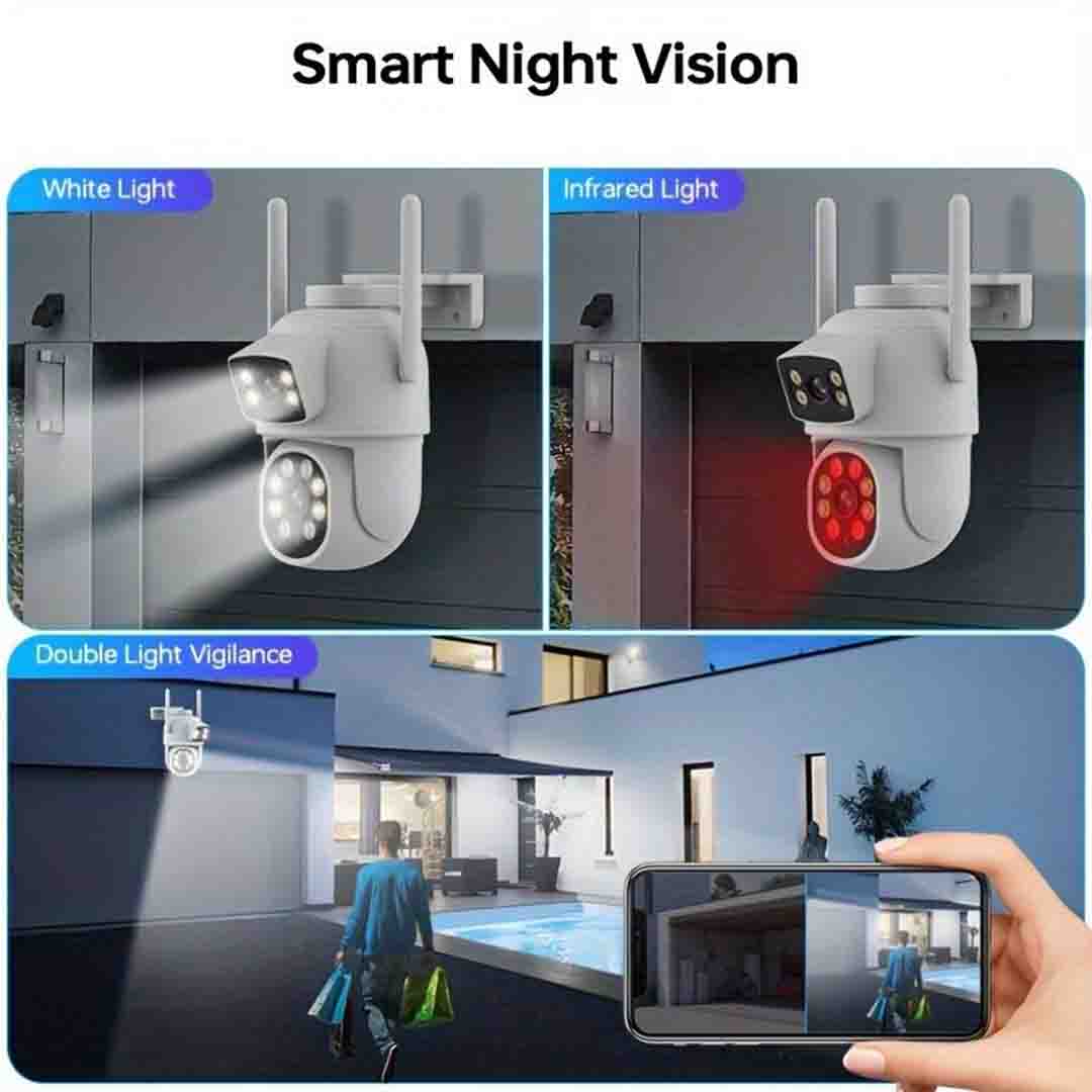 Camera de Supraveghere JORTAN 9697 cu 2 Camere 4MP Wireless PTZ IP - Viziune Clară și Siguranță Maximă, Zi și Noapte