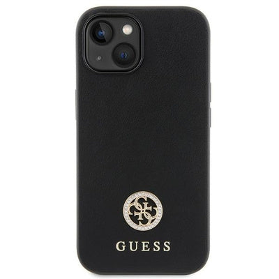 Husă Guess Hardcase pentru iPhone 15 Plus 6.7" - Black/Black, Colecția Strass Metal Logo