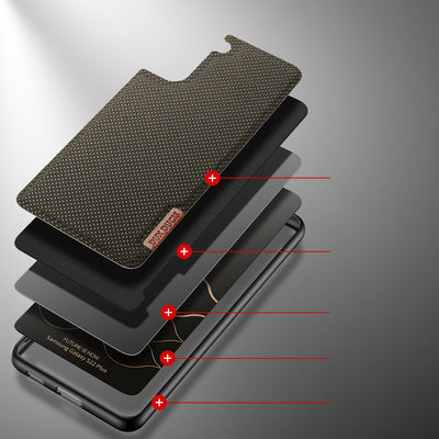 Dux Ducis Fino Case - Nylon pentru Samsung Galaxy S22/S22 Plus - Maro