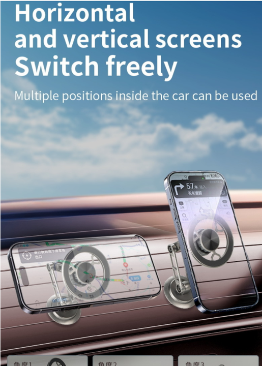Suport Auto Magnetic MagSafe pentru Telefon Universal, Prindere cu Ventuză pe Bord sau Parbriz, Rotire 360°