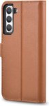 Husă iCarer din piele pentru Samsung Galaxy S22 - Book Case, Maro