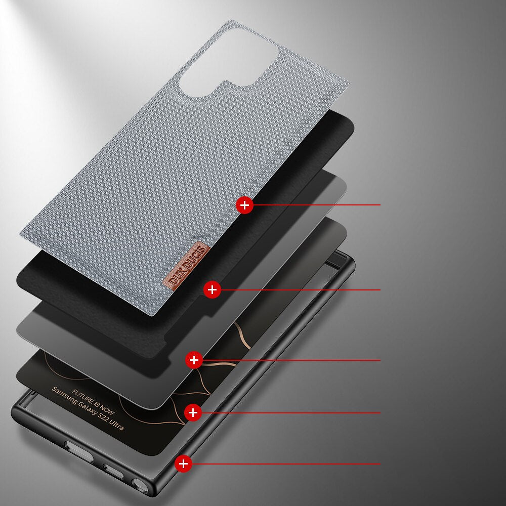 Husă de protecție DuxDucis Fino pentru Samsung Galaxy S22 Ultra - Albastră