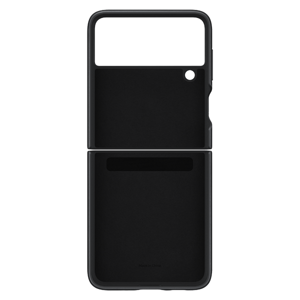 Husă originală din piele Samsung Leather Cover pentru Galaxy Z Flip3 - neagră