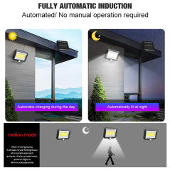Set 4 x Proiector Solar 160 LED 8 COB cu Senzor de Lumină și Mișcare
