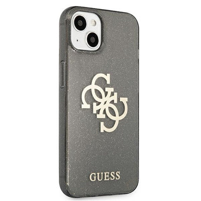 Husa Guess pentru iPhone 13 Mini 5.4", Black/Black Glitter 4G Big Logo