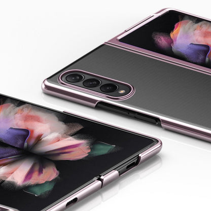 Husă Plating Case cu Cadru Electroplacat pentru Samsung Galaxy Z Fold 3 - Roz