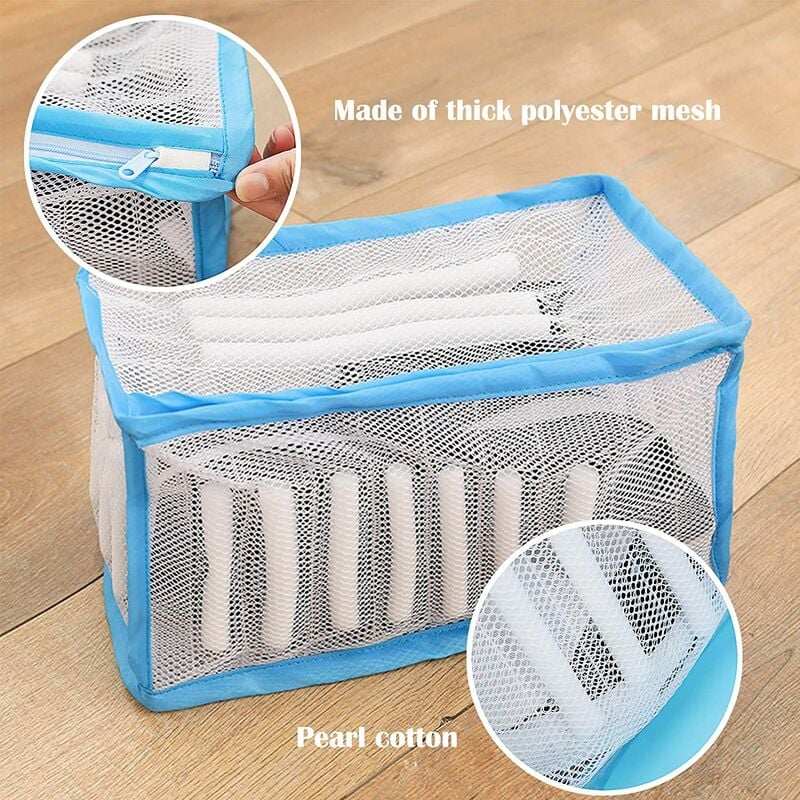 Sac pentru Spălat Încălțăminte, Poliester, Alb-Albastru, 33x19x15 cm