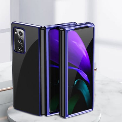 Husă iCarer din plastic Electroplating pentru Samsung Galaxy Z Fold 2 5G - albastră