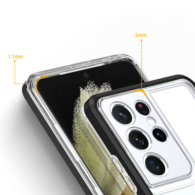 Husa Clear 3in1 pentru Samsung Galaxy S23 Ultra, Silicone cu Cadru Negru