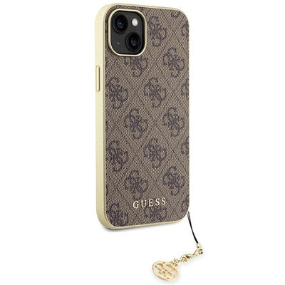 Husă Guess Hardcase pentru iPhone 15 Plus 6.7" - Brown/Brown, Colecția 4G Charms