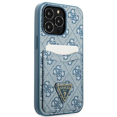 Husă Guess 4G Triangle Logo cu Slot pentru Card pentru iPhone 13 Pro Max (6.7"), Albastru