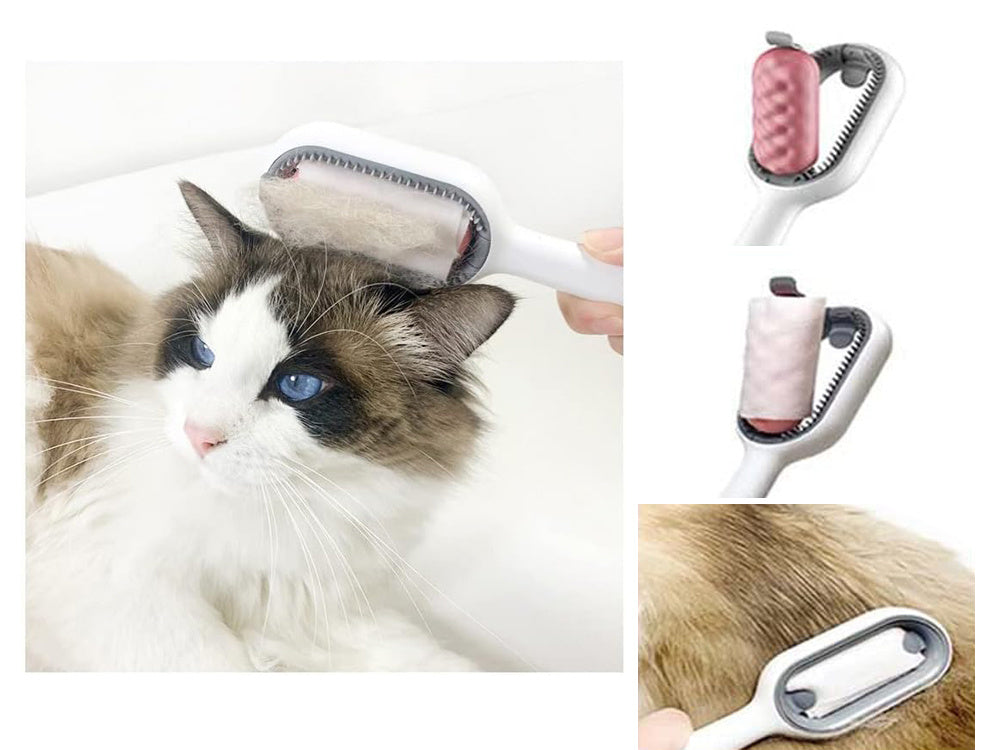 Perie de Pieptănare din Silicon 3-în-1 pentru Câini, Pisici și Alte Animale de Companie