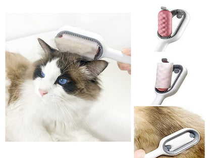 Perie de Pieptănare din Silicon 3-în-1 pentru Câini, Pisici și Alte Animale de Companie