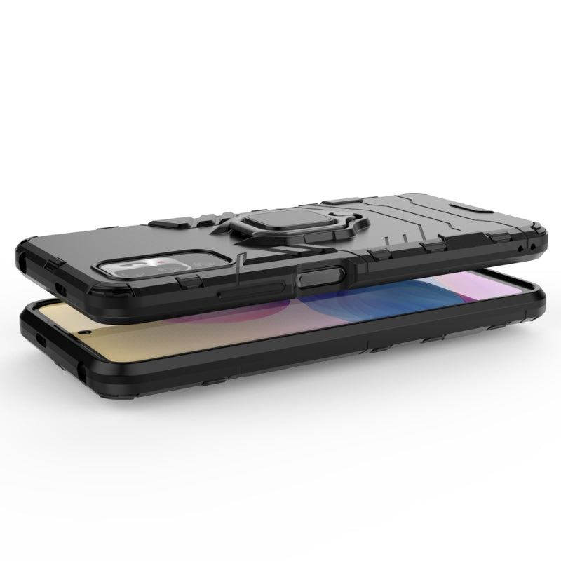Husă Ring Armor cu suport și protecție robustă pentru Xiaomi Redmi Note 10 5G / Poco M3 Pro - Neagră