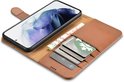 Husă iCarer din piele pentru Samsung Galaxy S22 - Book Case, Maro