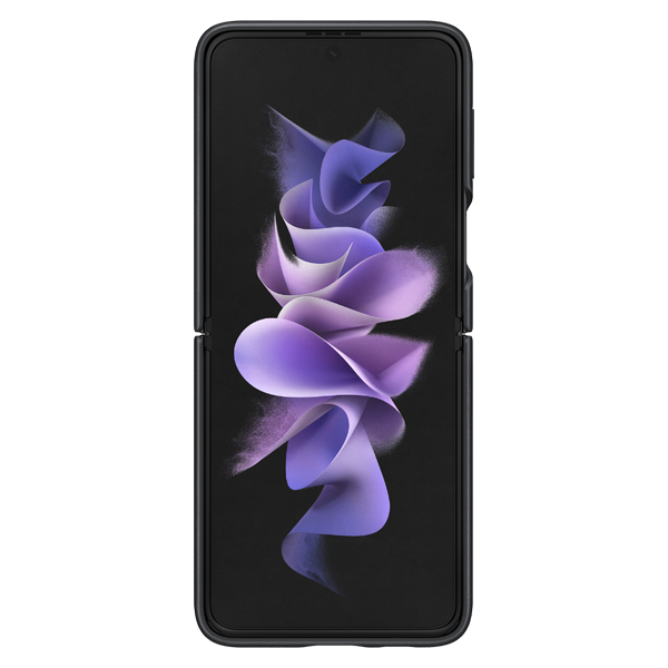 Husă originală din piele Samsung Leather Cover pentru Galaxy Z Flip3 - neagră