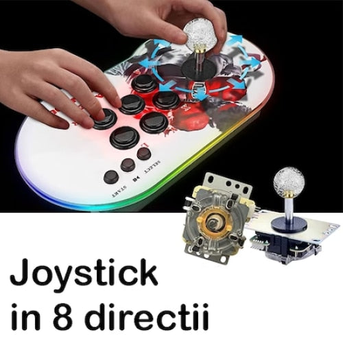 Set 2 Console Jocuri Clasice – Peste 15.000 Jocuri 2D/3D, Compatibile cu Card TF, Buton ON/OFF, Negru/Alb