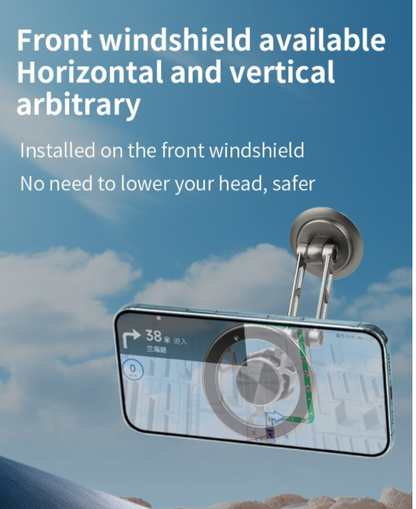 Suport Auto Magnetic MagSafe pentru Telefon Universal, Prindere cu Ventuză pe Bord sau Parbriz, Rotire 360°