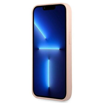 Husă Guess Saffiano Triangle Logo pentru iPhone 13 Mini (5.4"), Roz