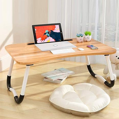 Masuta pliabila pentru laptop sau tableta, cu suport, bej
