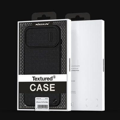 Husă Nillkin Textured S pentru iPhone 14 Pro Max, cu capac pentru cameră - negru