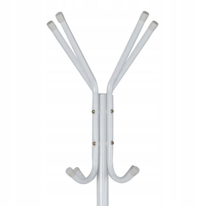 Cuier cu 12 Cârlige – Metal Alb, 42x42x175 cm
