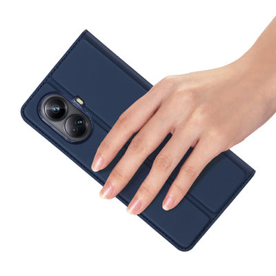 Husa Dux Ducis Skin Pro pentru Realme 10 Pro+ Flip Cover Card Wallet Stand Blue