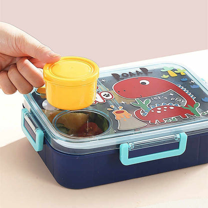 Cutie Bento Box pentru Copii – 1200ml, 3 Compartimente + Recipient Sos 80ml