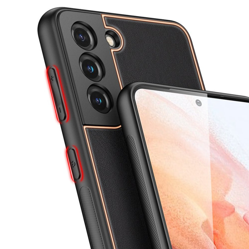 Husă din piele ecologică Dux Ducis Yolo pentru Samsung Galaxy S21 5G - Neagră