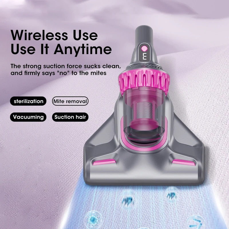 Aspirator de Pat Anti-Acarieni Wireless - Igienizare Profundă, 10000Pa, 8000 Vibratii pe Minut
