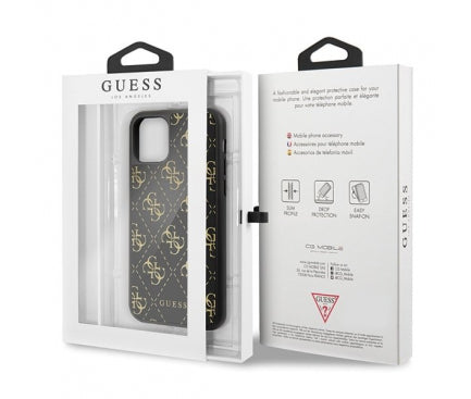Husa Guess 4G Double Layer Glitter pentru Apple iPhone 11 Pro, Neagră
