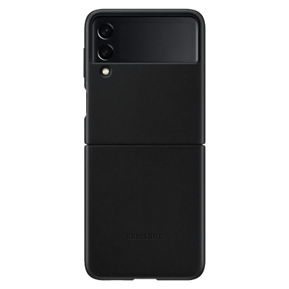 Husă originală din piele Samsung Leather Cover pentru Galaxy Z Flip3 - neagră