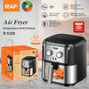 Friteuza cu aer cald Air Fryer RAF R.5329, 1600 W, Capacitate 6.8 Litri, Vizor din sticla, Negru-Inox