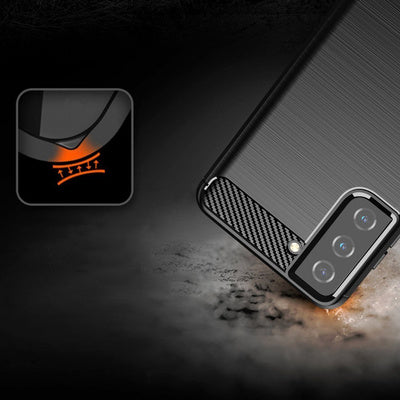 Husă flexibilă iCare Carbon Case pentru Samsung Galaxy S21 FE - Negru