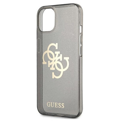 Husa Guess pentru iPhone 13 Mini 5.4", Black/Black Glitter 4G Big Logo