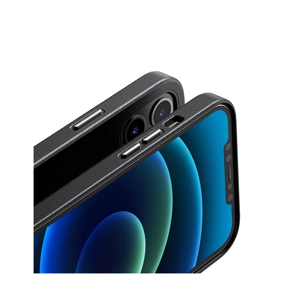 Husa din Piele Eco Baseus Magnetic pentru iPhone 12 Mini 5.4" - Negru