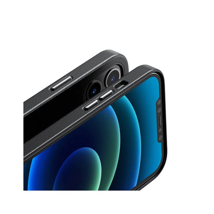 Husa din Piele Eco Baseus Magnetic pentru iPhone 12 Mini 5.4" - Negru