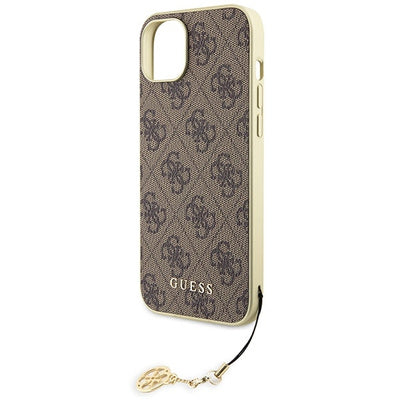 Husă Guess Hardcase pentru iPhone 15 Plus 6.7" - Brown/Brown, Colecția 4G Charms