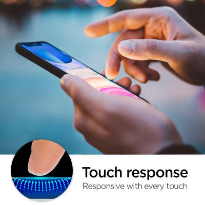 Folie Protecție Tempered Spigen ALM Glass FC pentru iPhone 11 - Negru