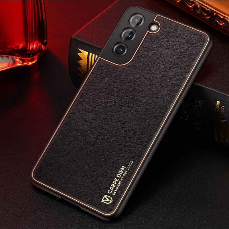 Husă din piele ecologică Dux Ducis Yolo pentru Samsung Galaxy S21 5G - Neagră