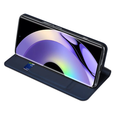 Husa Dux Ducis Skin Pro pentru Realme 10 Pro+ Flip Cover Card Wallet Stand Blue