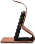 Husă iCarer din piele pentru Samsung Galaxy S22 - Book Case, Maro