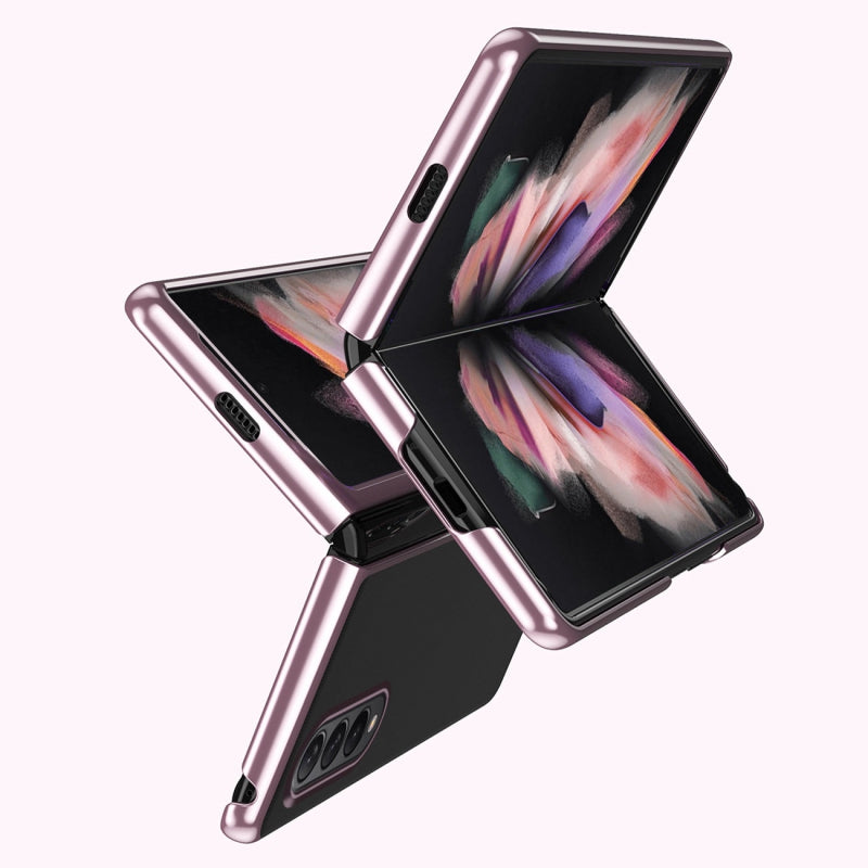 Husă Plating Case cu Cadru Electroplacat pentru Samsung Galaxy Z Fold 3 - Roz
