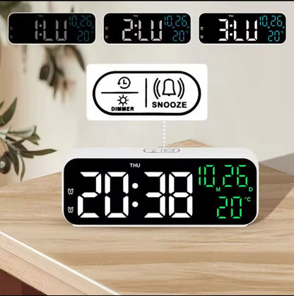 Ceas Digital de Masa sau Perete cu Afișaj LED - Afișare Temperatură, Dată și Mod de Noapte